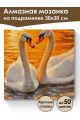 Алмазная мозаика на подрамнике «Лебеди» 30x30 см