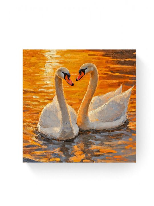 Алмазная мозаика на подрамнике «Лебеди» 40x40 см