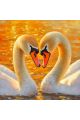 Алмазная мозаика без подрамника «Лебеди» 70x70 см