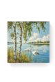 Алмазная мозаика на подрамнике «Лебеди» 30x30 см