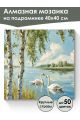 Алмазная мозаика на подрамнике «Лебеди» 40x40 см