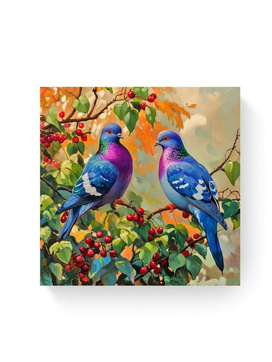 Алмазная мозаика на подрамнике «Голубки» 30x30 см