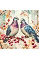 Алмазная мозаика без подрамника «Голубки» 30x30 см
