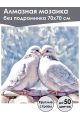 Алмазная мозаика без подрамника «Голубки» 70x70 см