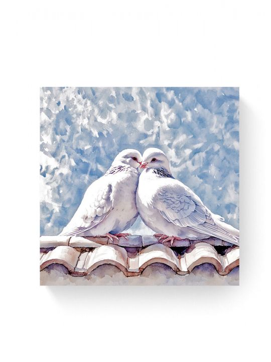 Алмазная мозаика на подрамнике «Голубки» 40x40 см