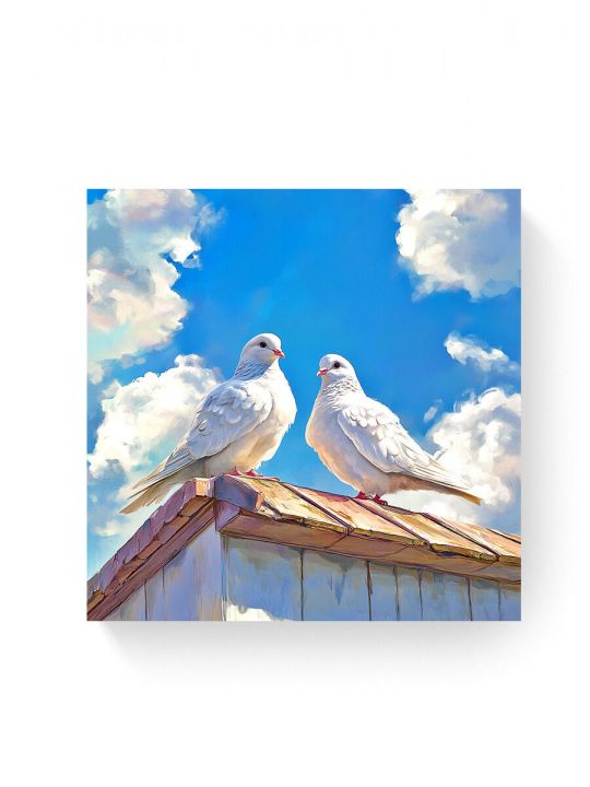 Алмазная мозаика на подрамнике «Голубки» 40x40 см