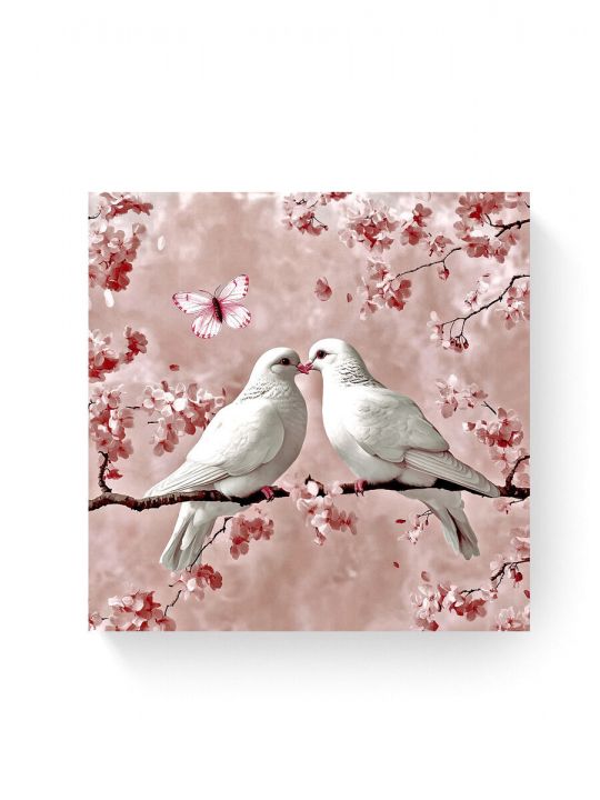 Алмазная мозаика на подрамнике «Голубки» 40x40 см