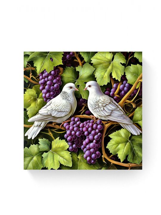 Алмазная мозаика на подрамнике «Голубки» 30x30 см