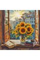 Алмазная мозаика без подрамника «Подсолнухи» 30x30 см