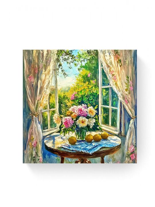 Алмазная мозаика на подрамнике «Пионы» 40x40 см