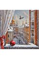 Алмазная мозаика без подрамника «Новогодняя пора» 40x40 см