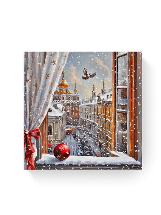 Алмазная мозаика на подрамнике «Новогодняя пора» 40x40 см