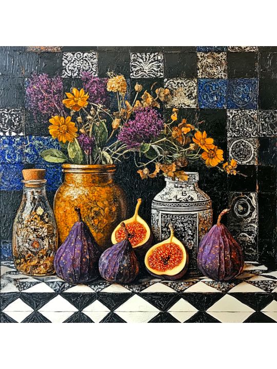 Алмазная мозаика без подрамника «Натюрморт» 40x40 см