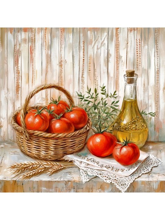 Алмазная мозаика без подрамника «Помидорки» 30x30 см