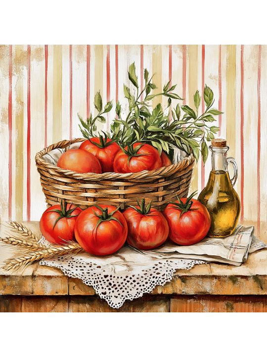 Алмазная мозаика без подрамника «Помидорки» 70x70 см