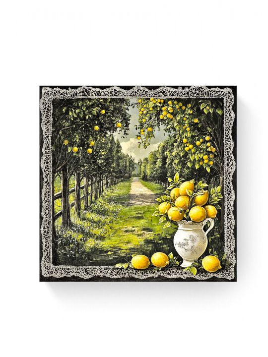 Алмазная мозаика на подрамнике «Аллея лимонов» 40x40 см