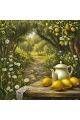 Алмазная мозаика без подрамника «Лимонная аллея» 30x30 см