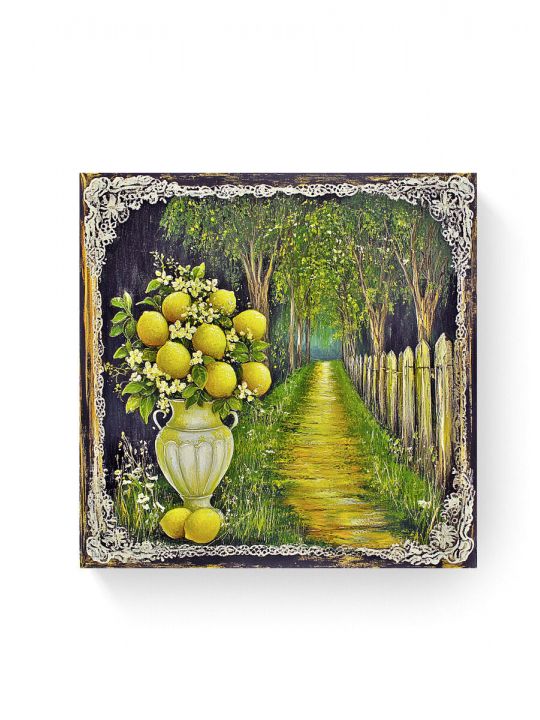 Алмазная мозаика на подрамнике «Лимонная аллея» 30x30 см