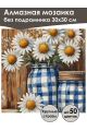 Алмазная мозаика без подрамника «Ромашки» 30x30 см