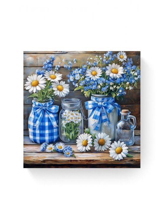Алмазная мозаика на подрамнике «Ромашки» 30x30 см