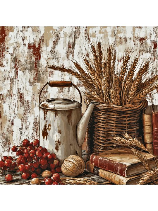 Алмазная мозаика без подрамника «Натюрморт» 40x40 см