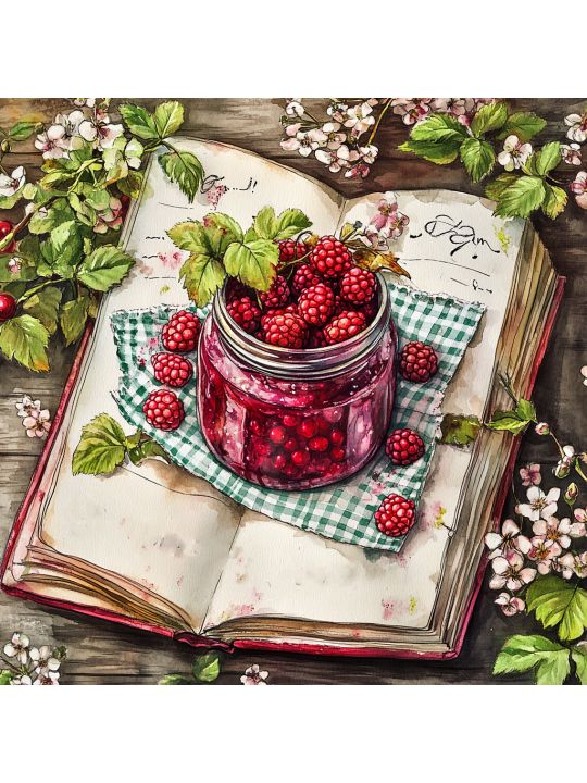 Алмазная мозаика без подрамника «Малиновый рай» 30x30 см