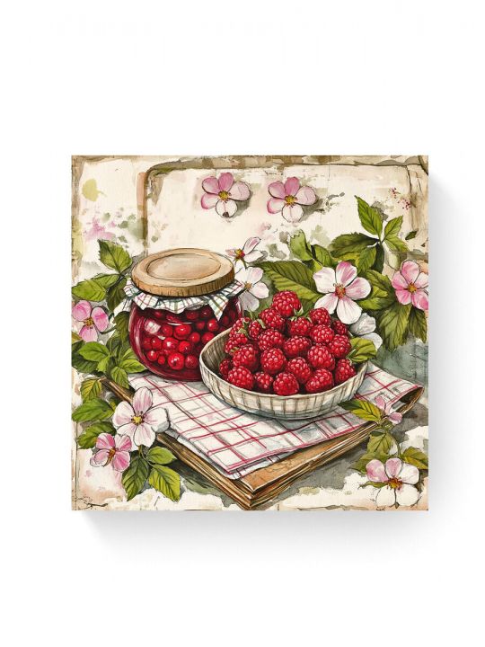 Алмазная мозаика на подрамнике «Малиновый рай» 30x30 см