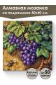 Алмазная мозаика на подрамнике «Виноград» 40x40 см