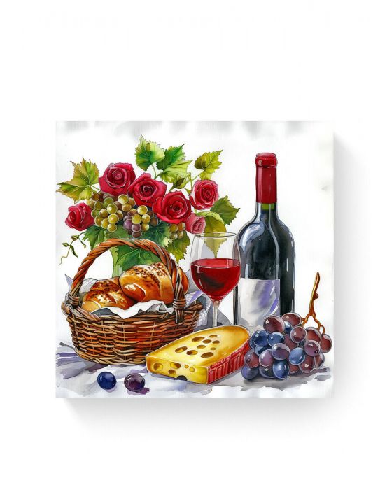 Алмазная мозаика на подрамнике «Розовое вино» 50x50 см