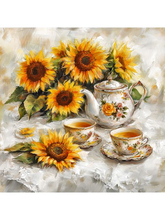 Алмазная мозаика без подрамника «Подсолнухи» 30x30 см