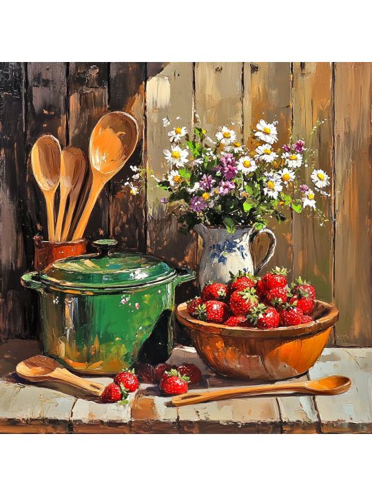 Алмазная мозаика без подрамника «Полевые цветы» 30x30 см