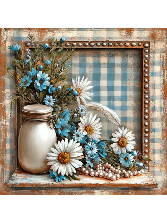 Алмазная мозаика без подрамника «Ромашки» 40x40 см