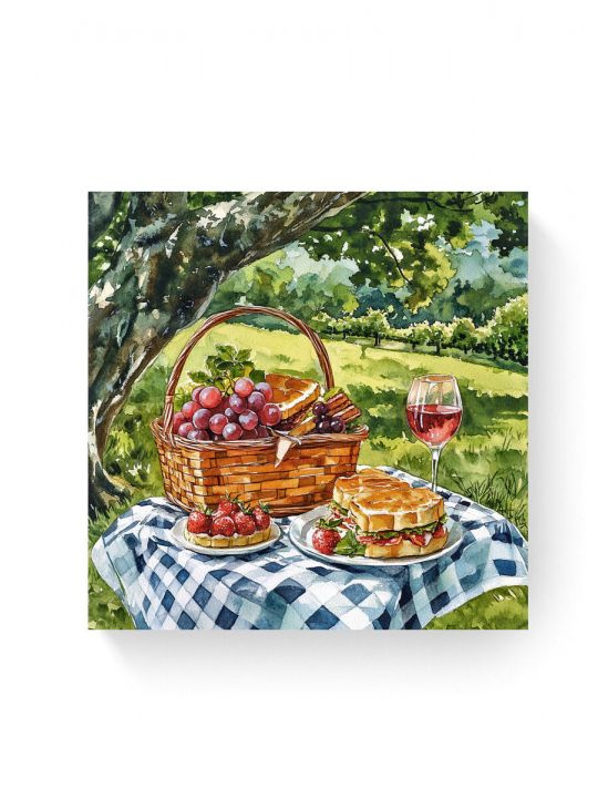 Алмазная мозаика на подрамнике «Пикник» 30x30 см