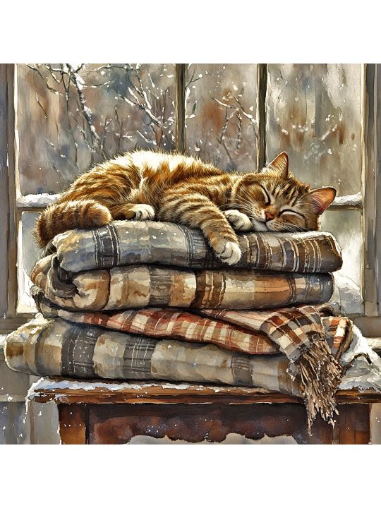 Алмазная мозаика без подрамника «Теплый сон» 30x30 см