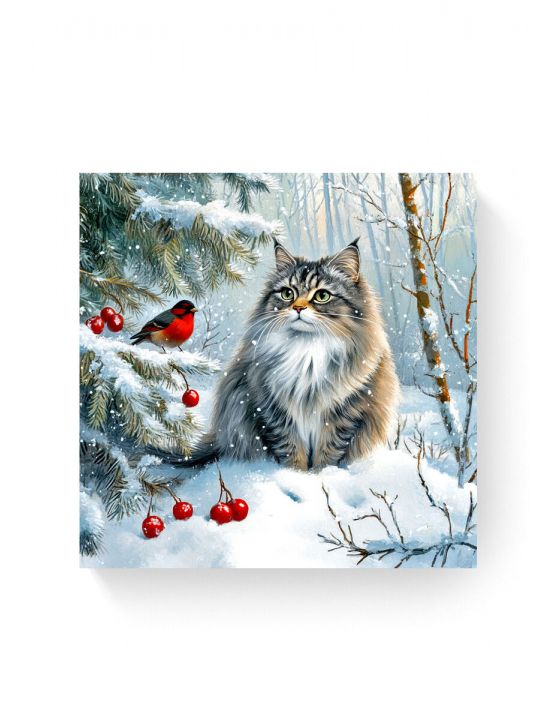 Алмазная мозаика на подрамнике «Зимняя пора» 40x40 см