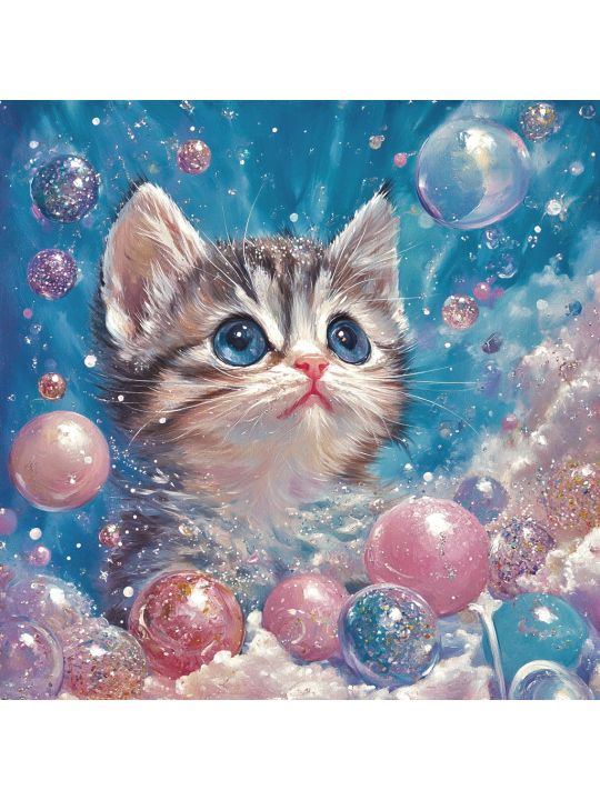 Алмазная мозаика без подрамника «Мыльный мир» 30x30 см
