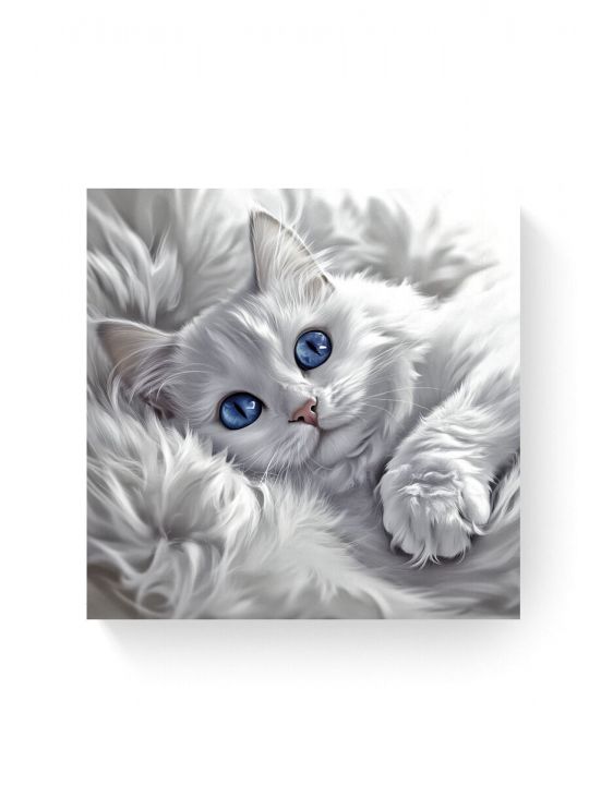 Алмазная мозаика на подрамнике «Дымный кот» 50x50 см