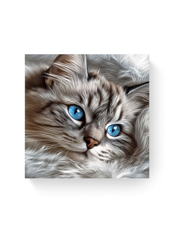 Алмазная мозаика на подрамнике «Дымный кот» 30x30 см