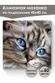 Алмазная мозаика на подрамнике «Дымный кот» 40x40 см