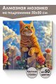 Алмазная мозаика на подрамнике «Кот на заборе» 50x50 см