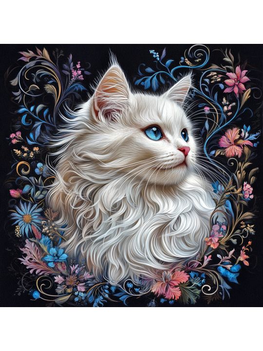 Алмазная мозаика без подрамника «Мисс кошечка» 30x30 см