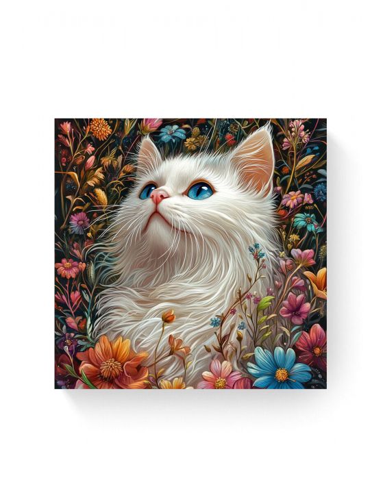 Алмазная мозаика на подрамнике «Мисс кошечка» 30x30 см