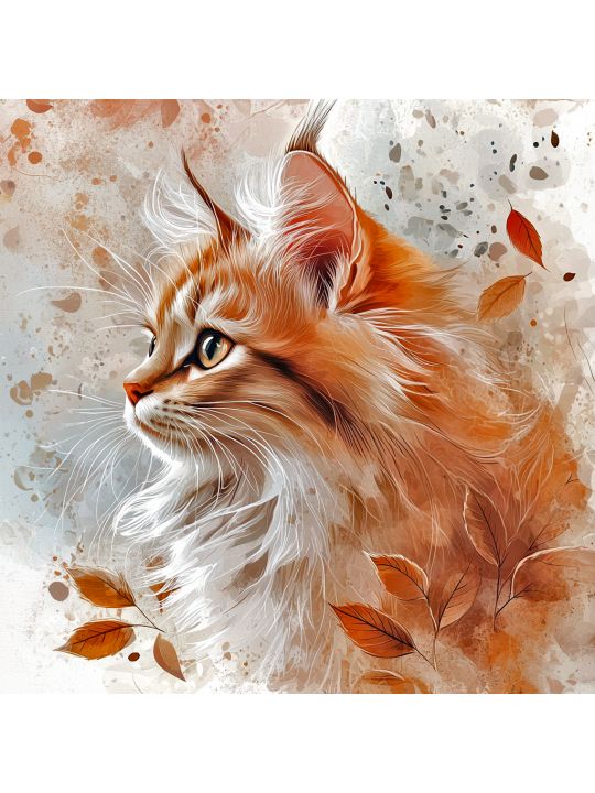 Алмазная мозаика без подрамника «Мисс кошечка» 90x90 см