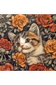 Алмазная мозаика без подрамника «В цветах» 30x30 см