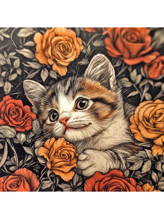 Алмазная мозаика без подрамника «В цветах» 100x100 см