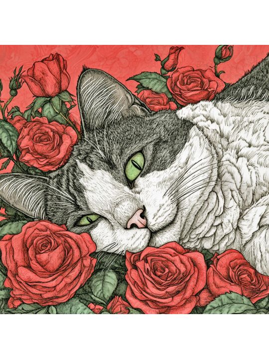 Алмазная мозаика без подрамника «В цветах» 30x30 см