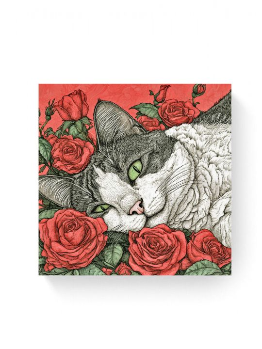 Алмазная мозаика на подрамнике «В цветах» 40x40 см