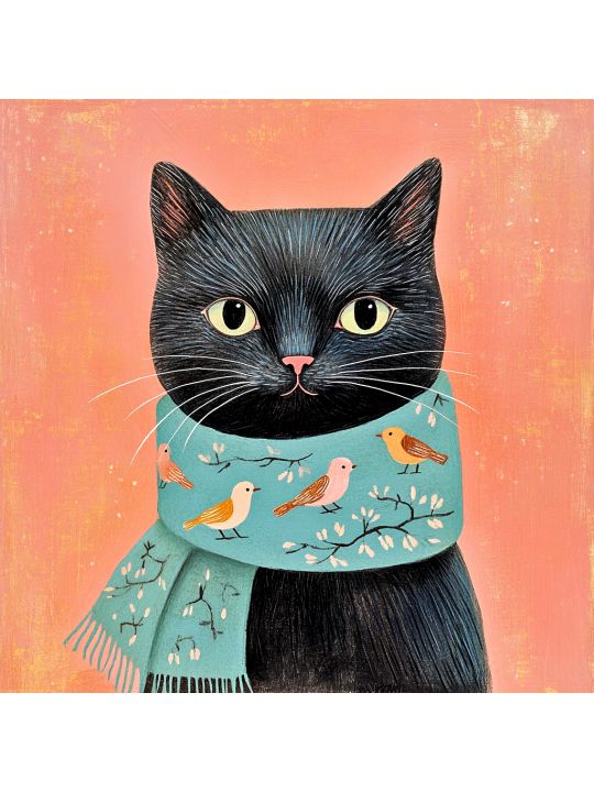 Алмазная мозаика без подрамника «Котик» 100x100 см