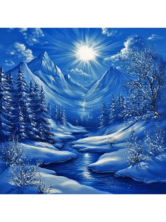 Алмазная мозаика без подрамника «Сияние» 40x40 см