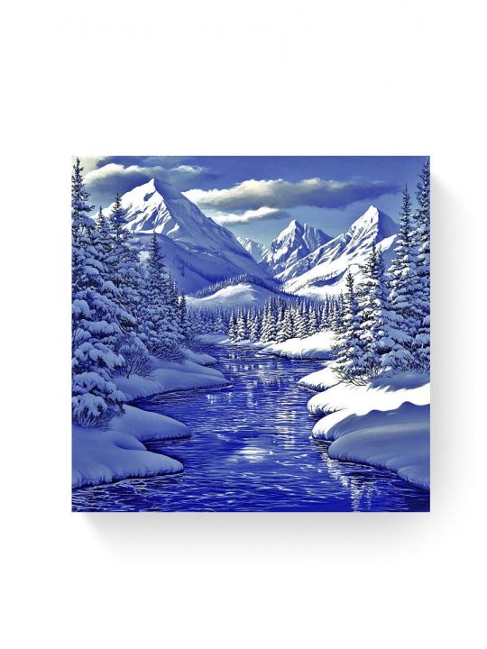 Алмазная мозаика на подрамнике «Горные вершины» 30x30 см